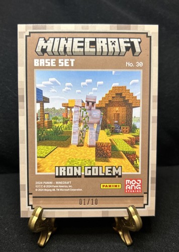 Panini Minecraft Iron Golem 2024 lámina azul #01/10 raro - Imagen 2 de 4