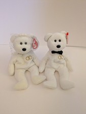 TY Beanie Babies - 2001 "Mr. & Mrs." the Bride and Groom Bears (8.5 Inch) - NWT