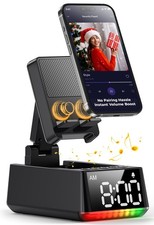Bluetooth Speaker Birthday Gift for Men:Induction Cell Phone Stand HD Black