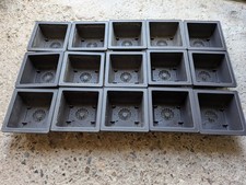 15 x Sturdy square plastic plant pot 12cm x 12cm x 6cm. Some used for Bonsai etc