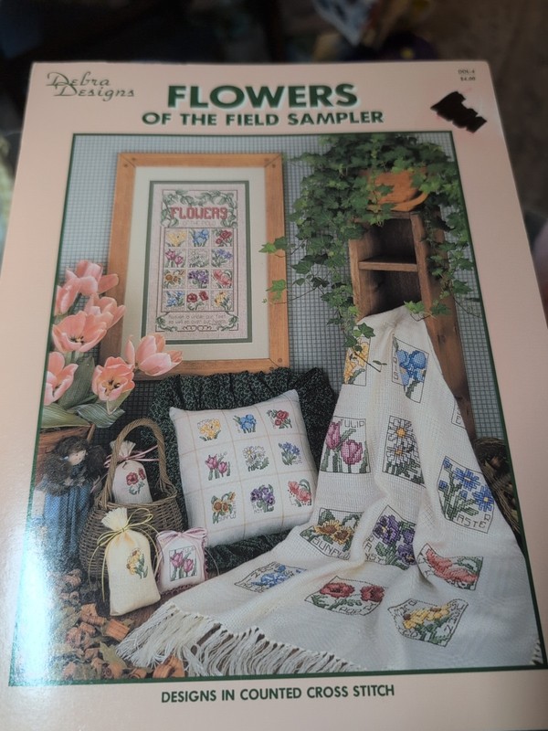 Debra Designs, Cross stitch Flowers of the Field Sampler - Leaflet
