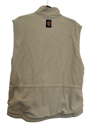 Vintage Sunice beige Cordweste XL mit durchgehenden Reißverschlusstaschen & besticktem Wappen - Bild 2 von 5