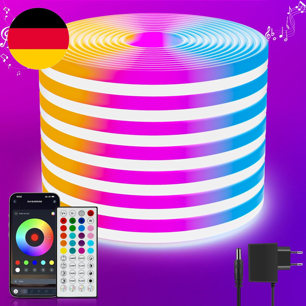 Neon Led Strip 10M Rgb, Led Streifen Mit App Steuerung Fernbedienung, IP65 Outdo-image