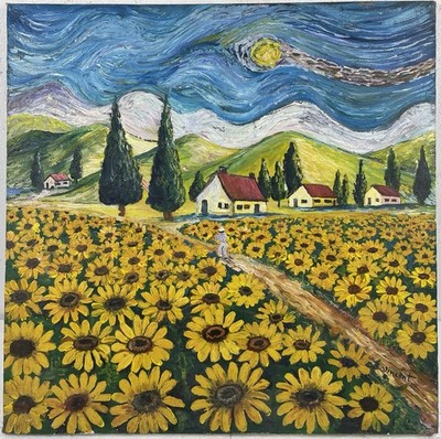 Vincent van Gogh (Handmade) Oil on canvas painting signed & stamped