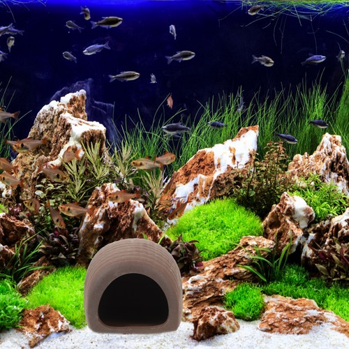 2 Count Fish Shed Hidden Points Ceramic Hide Hideout Tank Shrimp Cave - Picture 4 of 12