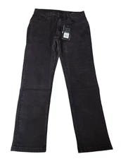 The Perfect Jean NYC Mens 33x30 Slim Thick Jeans Black 5 Pocket Straight Leg