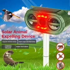 Upgraded Solar Ultrasonic Animal Repellent Dog Cat Skunk Deer Raccoon For Garden