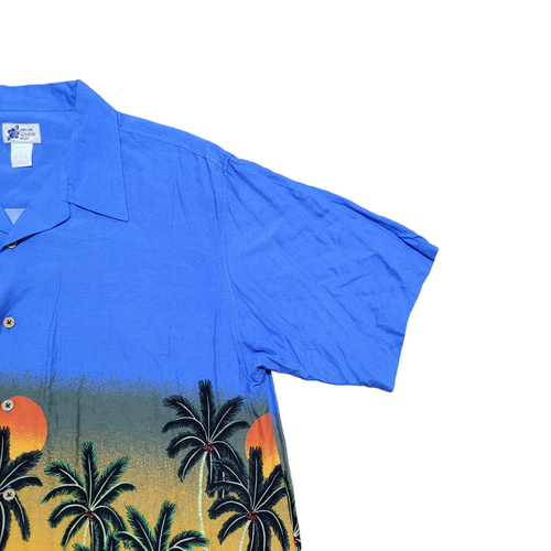 Cherokee Waikiki Wear Button Up Shirt L Men Graphic Beach Tropical Camp Relax - Picture 4 of 17