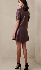 Banana Republic Faux Leather Dress,Size S/P New Brown