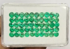 4 mm 18 Pcs Natural Colombian Green Emerald Round Loose Certified Gemstones LOT