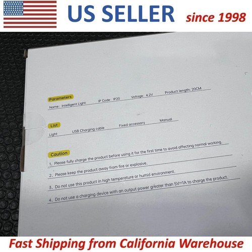 4X  LED Motion Sensor Rechargeable Light Lamp Under Cabinet Closet Kitchen USB - Picture 12 of 12