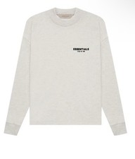 Fear of God ESSENTIALS long sleeve Tee t-shirt Crew Neck light oatmeal Sz large