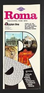 1985 Gray Line Bus Tours Roma Rome Italy Excursions Naples VTG Travel Booklet