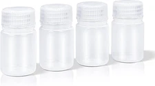1 Oz Small Plastic Bottles with Caps, Airtight Refillable Wide Mouth Travel Bott