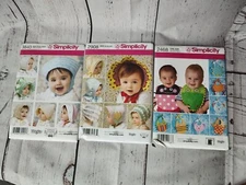 Simplicity sewing patterns infant hats and bibs 3840, 2908, 2468