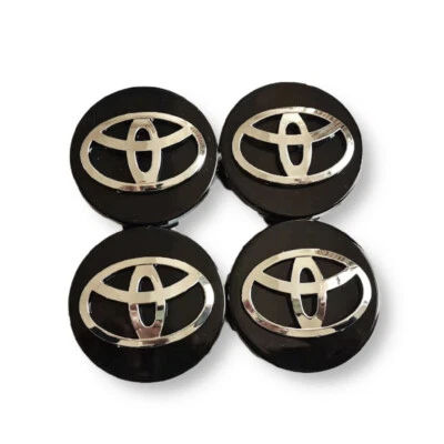 Für TOYOTA 4pcs Ø62mm Nabendeckel Felgendeckel schwarz Zubehör Center hubcaps - Bild 1 von 2