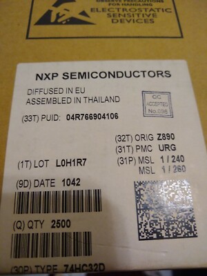NXP Semiconductors 2500 Pcs 74HC32D Quad 2-Input Or Gate A+