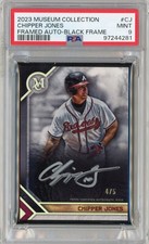 Chipper Jones 2023 Topps Museum Collection Framed Auto Black /5 PSA 9 POP 1