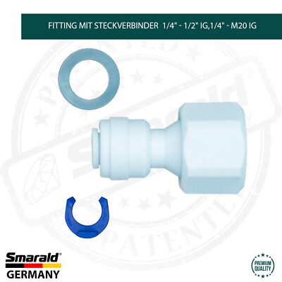 Steckverbinder Schlauch 1/4'' Quick&Easy x 1/2'', M20 IG Umkehrosmose Wasserfilter