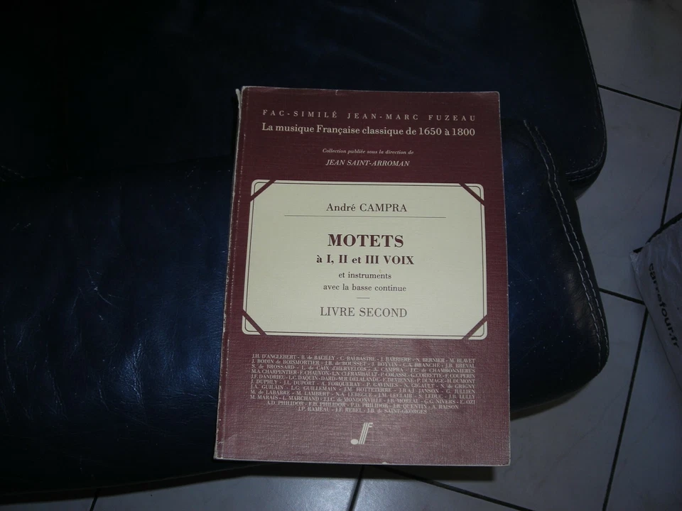 PARTITION ANDRE CAMPRA MOTETS 1, 2 ET 3 VOIX BASSE CONTINUE LIVRE SECOND - Photo 1/1