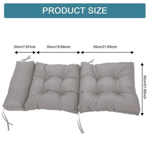 Outdoor Rocking Chair Cushion Set w/Ties Patio Waterproof Seat Chair Cushions US - Picture 8 of 56