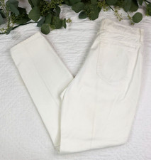 VTG Lee Womens White Tapered High Rise Jeans Size 12 Med Made in USA