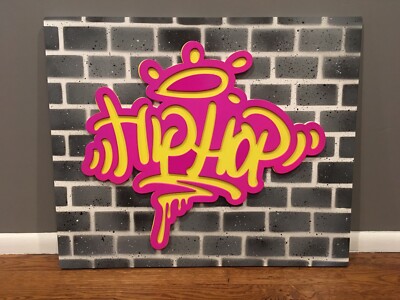 Hip Hop Graffiti Spray Paint Style Logo Sign Display Wall Art Artwork  Street Art