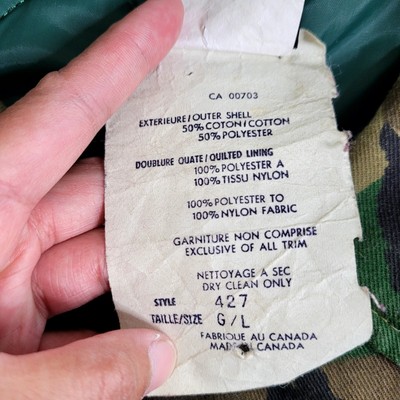 Vintage Military Jacket Mens Tall Large Green Brown Camo Army Thermo King  Hoodie