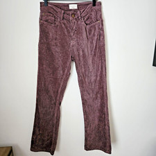 Anthropologie Pilcro The Yaya Mid-Rise Corduroy Crop Flare Jeans Size 29 Tall