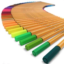 Stabilo Point 88 - 0.4mm Metal Nib Fineliner - Box of 10 Pens - 47 Colours