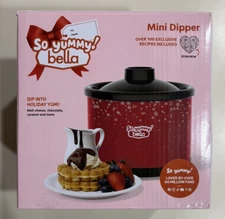 So Yummy by Bella Mini Dipper Red Electric Fondue/Chocolate Set Dishwasher Safe