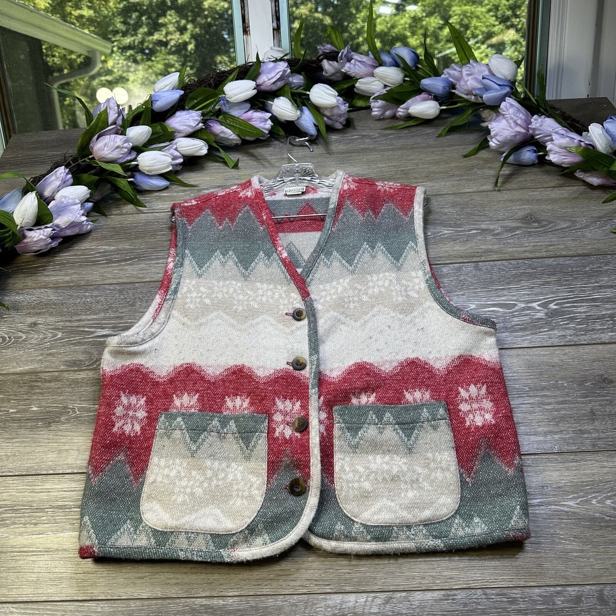 Vintage Jumper Vest Womens Vintage Sleeveless V-Neck Argyle Knit