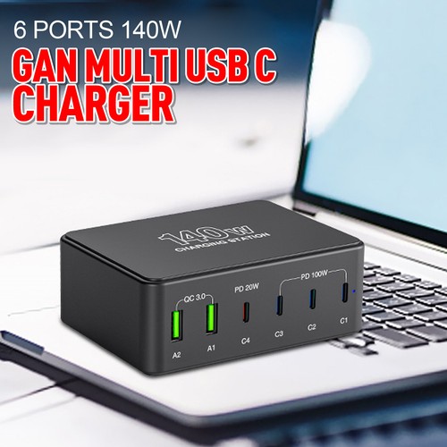 140W 6Ports USB Charger QC3.0/PD3.0/PPS/SCP/AFC 100W PD Fast Charging Station - 第 18/21 張圖片