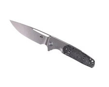 CMB Darma Folding Knife Sandblast Titanium/CF Handle M390 Plain Edge 12S