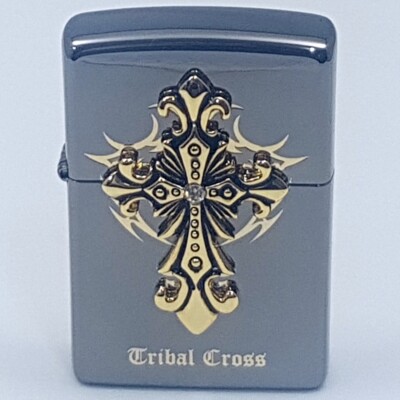 Zippo Lighter TRIBAL CROSS EMB High Polish Edgy Cross