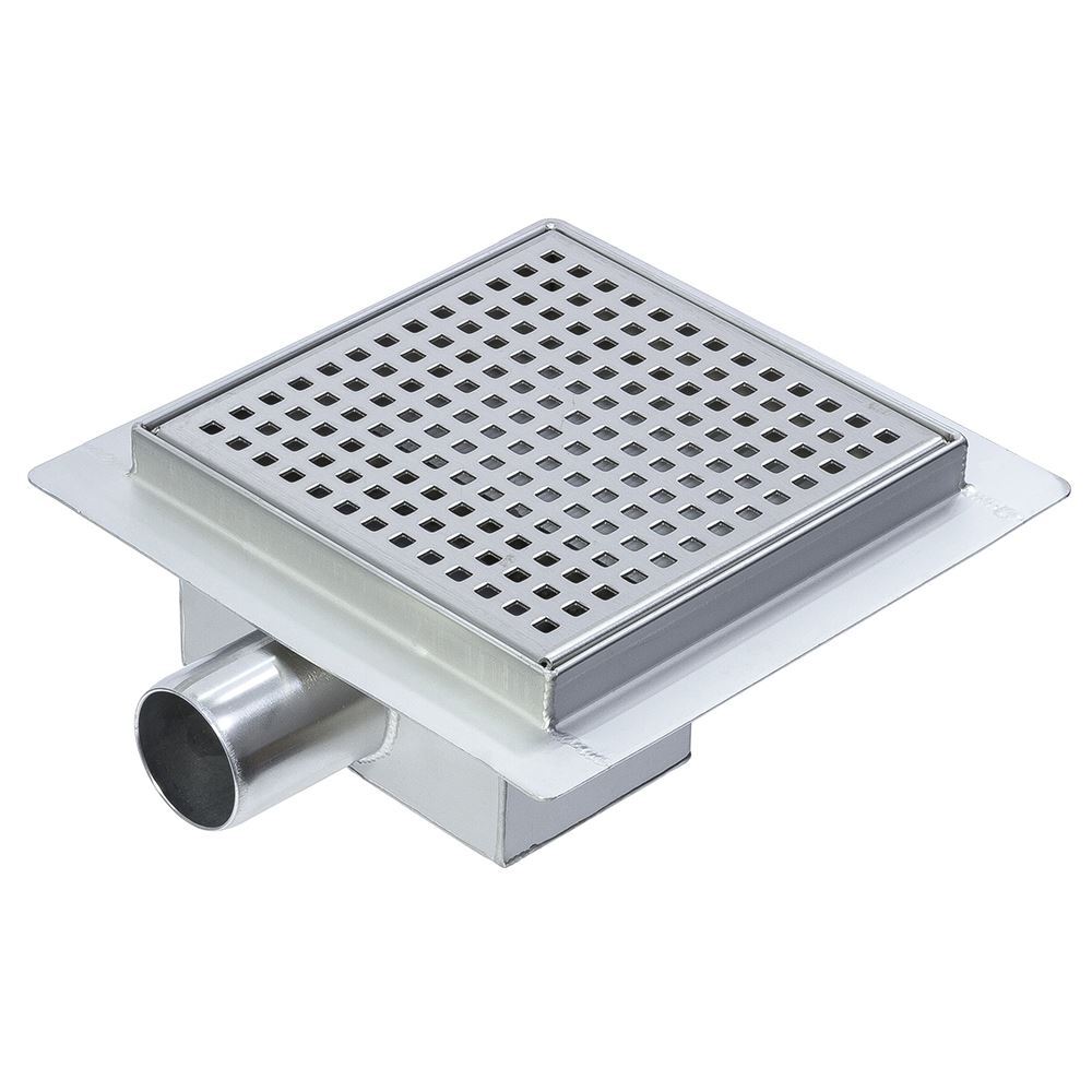Wetroom Shower Drain Channel Trap Gully 200mm Square Stainless Steel (#14)