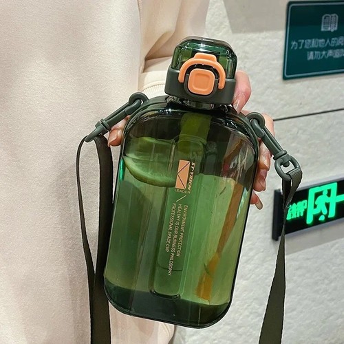 Transparent Water Bottle Portable Travel with Adjustable Strap Bottle Camping - Picture 22 of 33