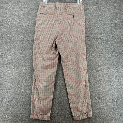 Todd Snyder Pants Mens 28 Plaid Linen Cotton Pleated Trouser Cuffed Retro Relax - Picture 4 of 11