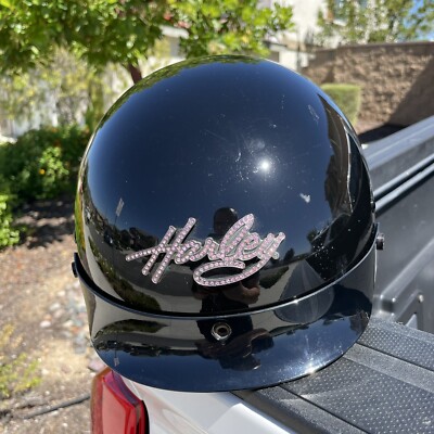 Harley-Davidson® Womens Helmet Pink Bling Logo Hybrid 1/2 Helmet