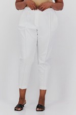 Calvin Klein Women's White Solid Straight Leg Pants Plus Size 14W