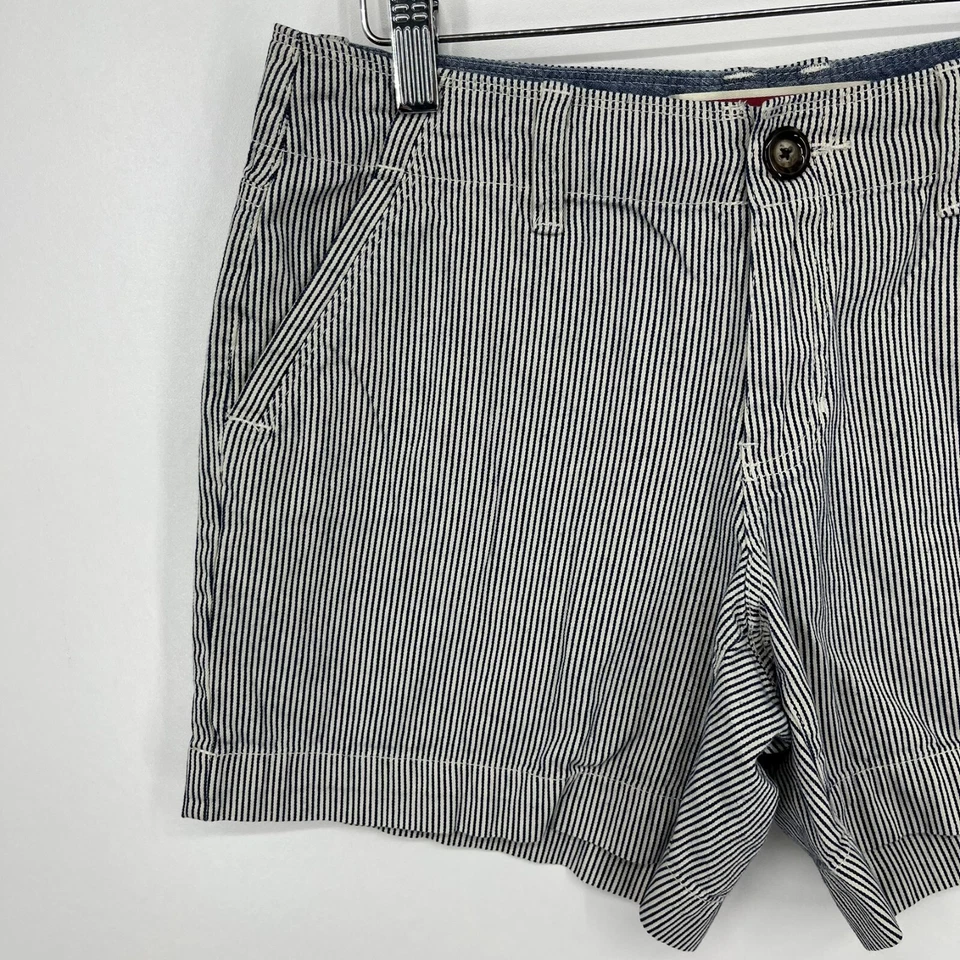 Pantalones Cortos Gap Jeans Para Mujer Talla 6 Azul Algodón A Rayas De Colección Y2K Foto 2 de 4