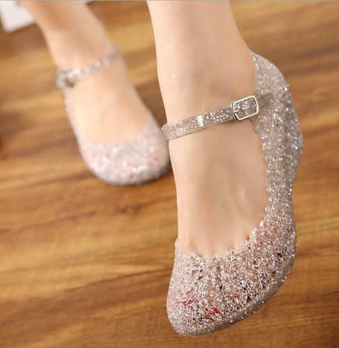 Womens Crystal Jelly Sandal Non-slip Breathable Causal Wedge Heel Beach Shoes - Bild 2 von 20
