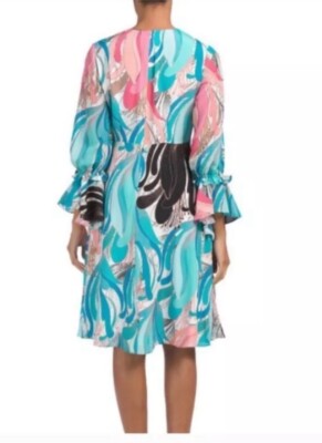 gianna silk floral dress KOBI HALPERIN GIANNA Sz S Multicolor SILK Midi Dress FLORAL PRINT New! $498