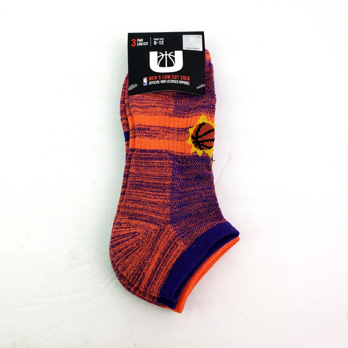 Ultra Game NBA Phoenix Suns Mens Size 6-12 Purple Orange Low Cut Socks  Pack