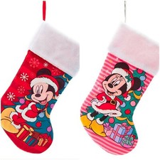 Mickey and Minnie Christmas Stocking set with glitter detail.Shipped new in bag.