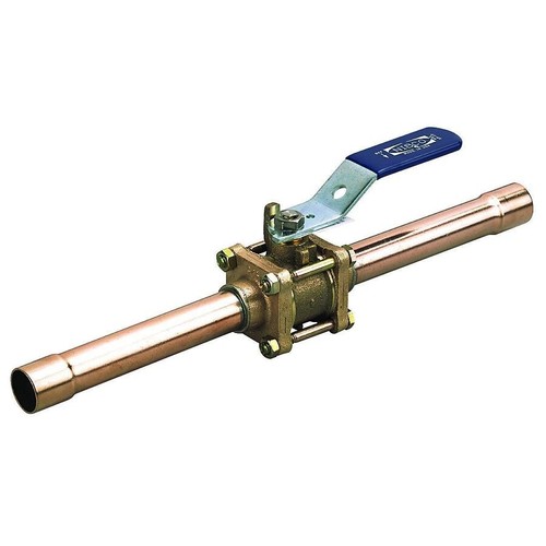 NIBCO CS-595-YX-66 Bronze 3/4" Ball Valve, Copper Cup Tube Extensions, Full Port
