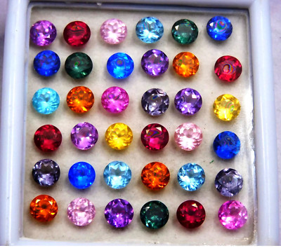 50 Pcs CERTIFIED 5 mm Natural Mix Color Sapphire Lot Round Cut YG Loose Gemstone