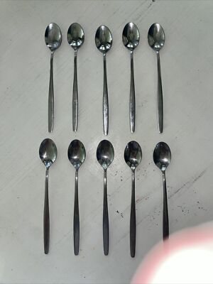 Inox Dalia Spain 18/8 Flatware Long Spoons - Lot Of 10