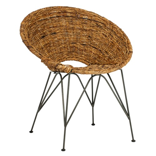 SAFAVIEH Sierra Rattan Accent Chair | Natural / Dark Steel | - Picture 3 of 10