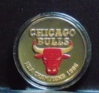 CHICAGO BULLS HIGHLAND MINT COIN 96 CHAMPIONS ROUND .999 SILVER W/ ENAMEL 1/5000